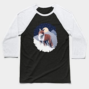 Beautiful Fox in the snow Baseball T-Shirt